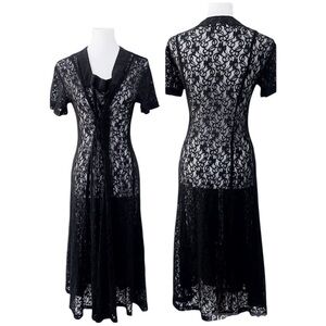 Vintage Black Lace Nightgown Castlecore Romantic Fairy Whimsigoth Edgeyboho